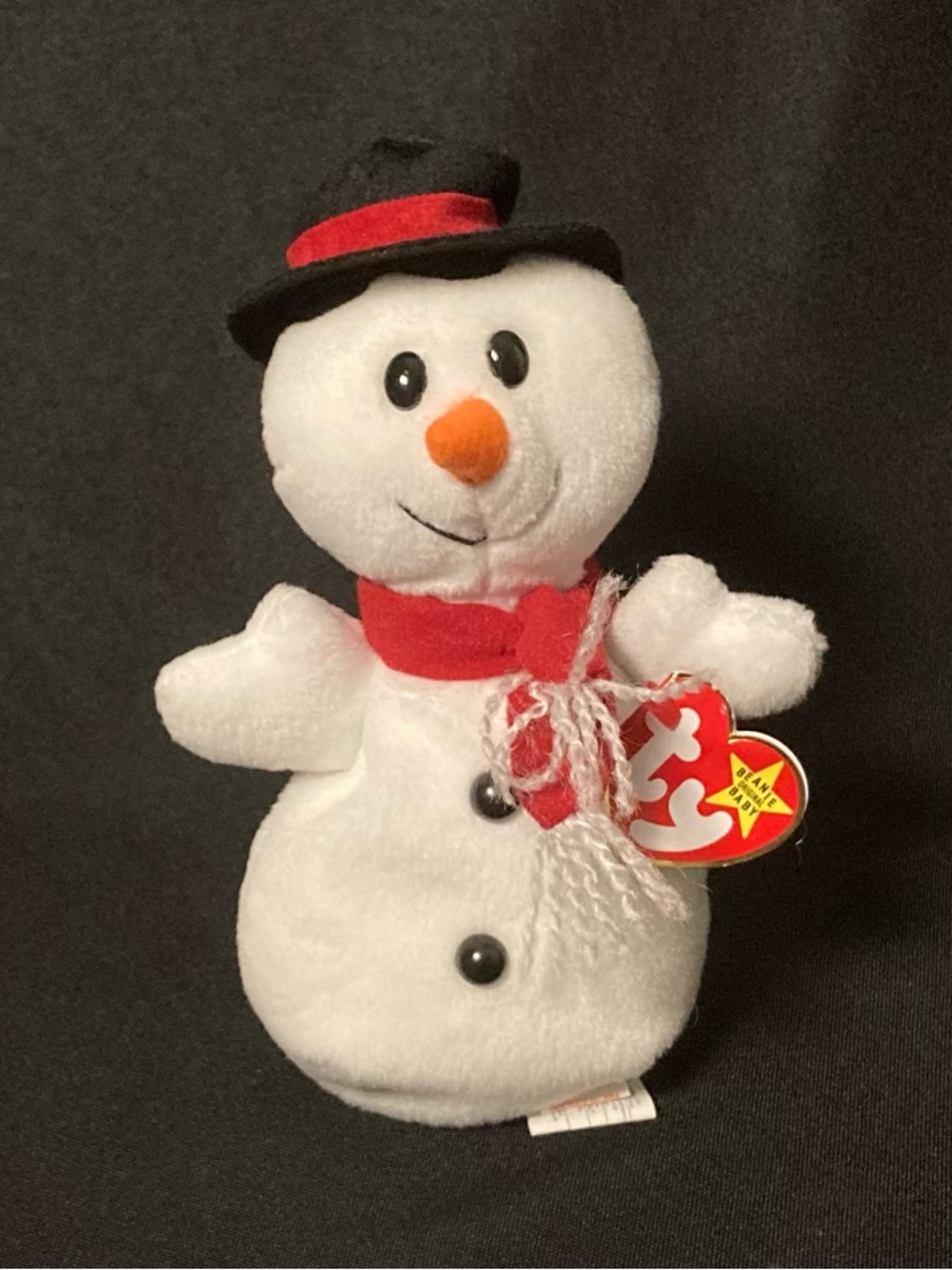 ⭐️ RARE Vintage 1996 Snowball the Snowman Ty Beanie Baby Canadian Tush Tag
